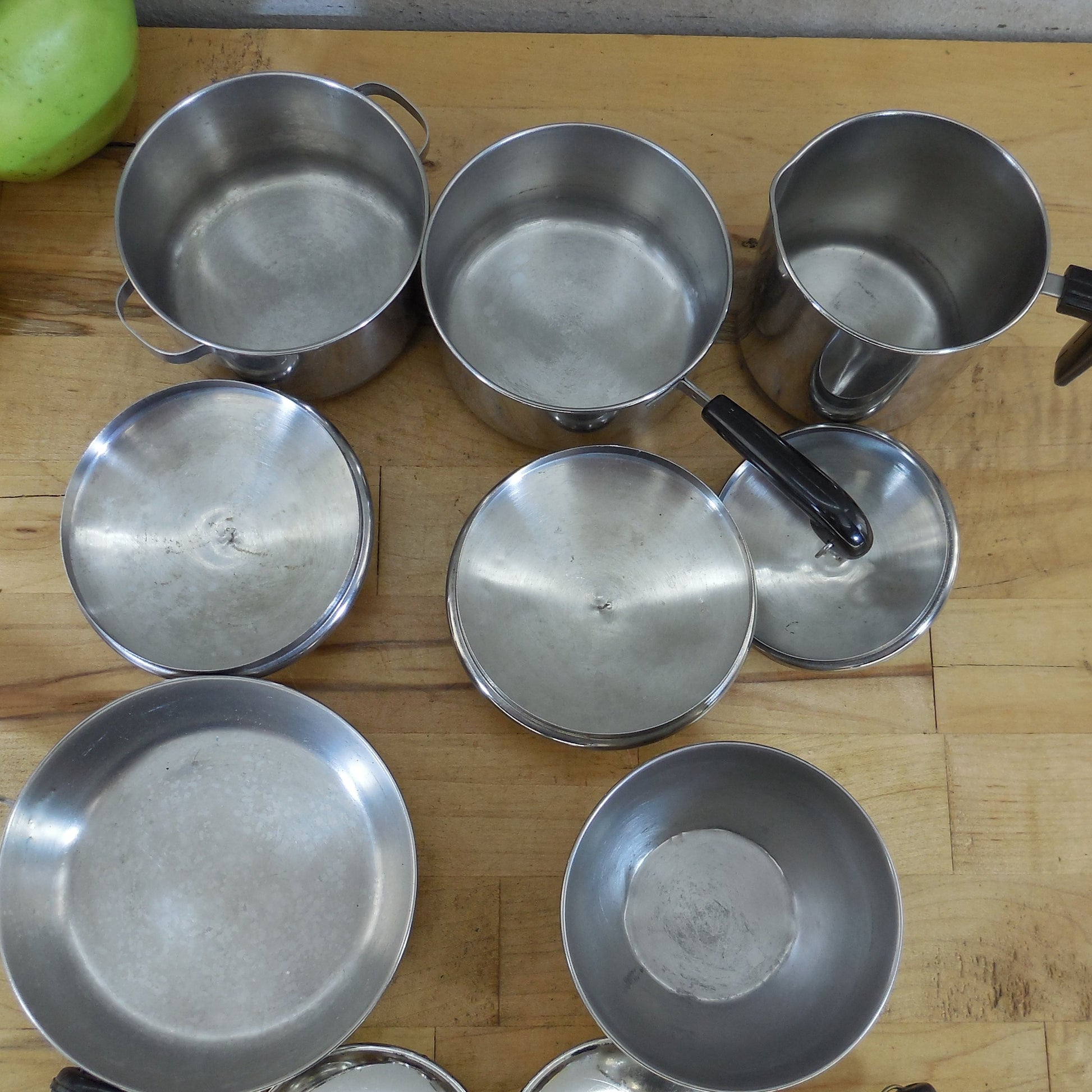 Revere Ware Brillium Stainless Copper Clad Toys Skillet Saucepan Pot Coffee used