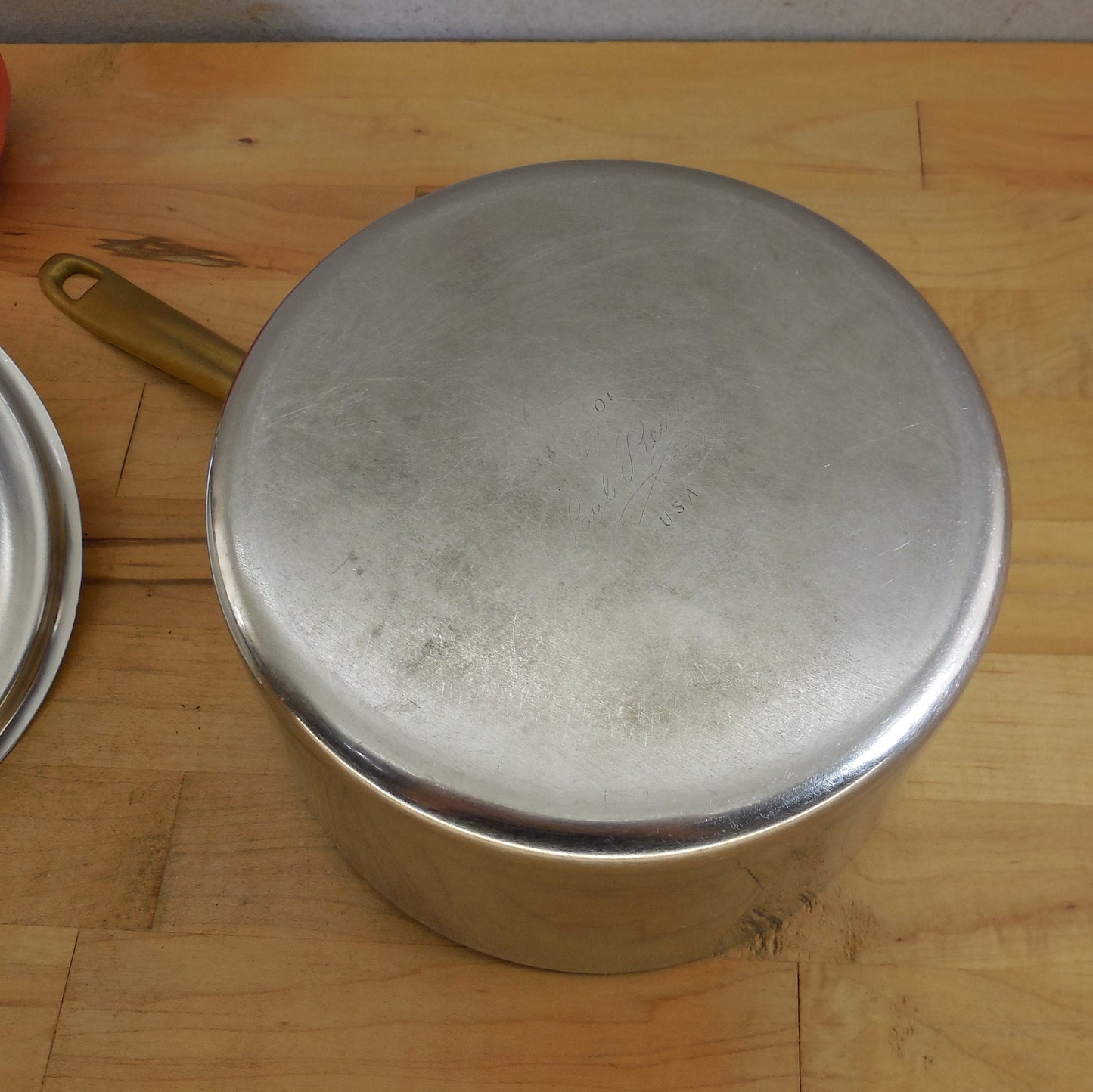 Revere Ware Limited Edition 2 Quart Saucepan & Lid Stainless Copper Core Brass Vintage