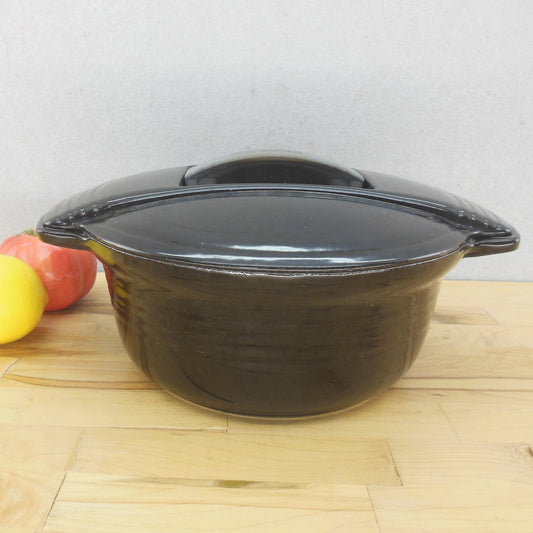 Le Creuset Futura Ebony Black Enamel Cast Iron #23 Dutch Oven Loewy