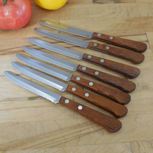 Robinson Knife Co. USA Serrated Stainless 7 Steak Knives Blunt Tip