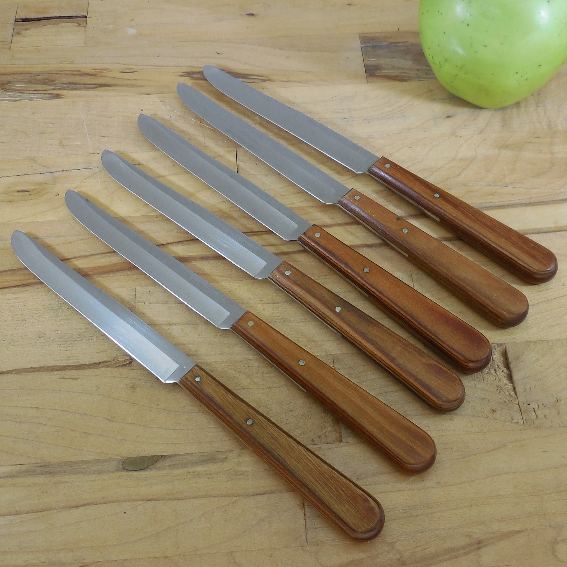 Robeson USA Shuredge 6 Set Steak Knives "Frozen Heat" Stainless