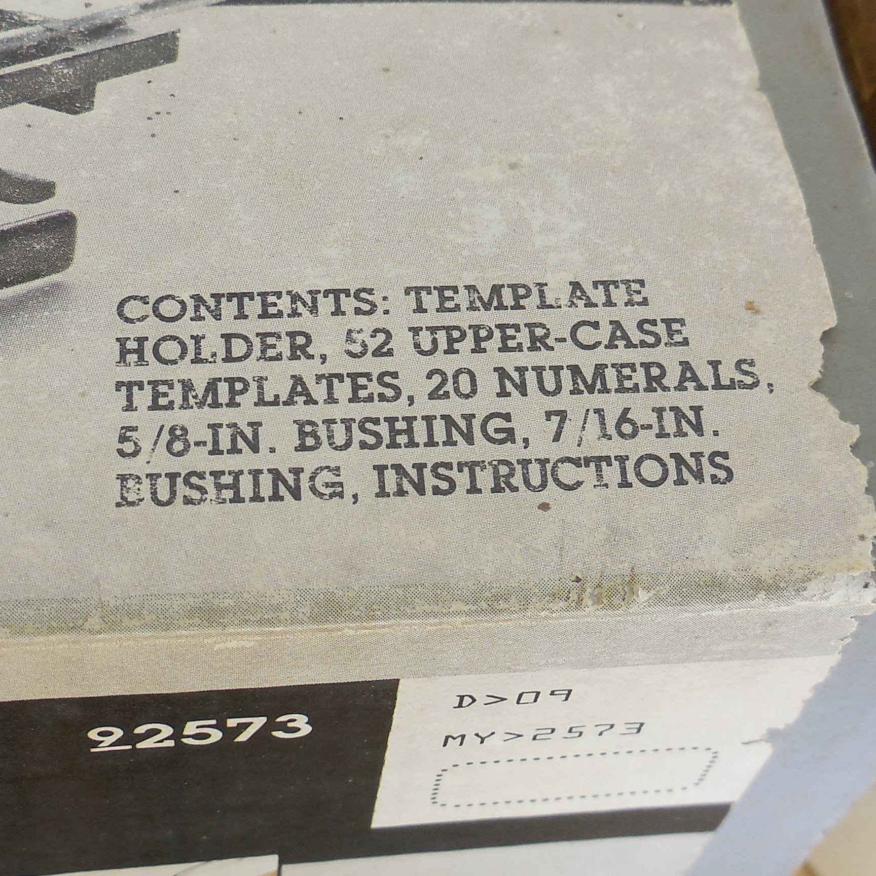 Sears Craftsman Router Wood Sign Lettering Number Template Set 92573 box

