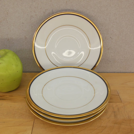 Noritake Japan Elysee Porcelain Gold Rim - Saucers 4 Set