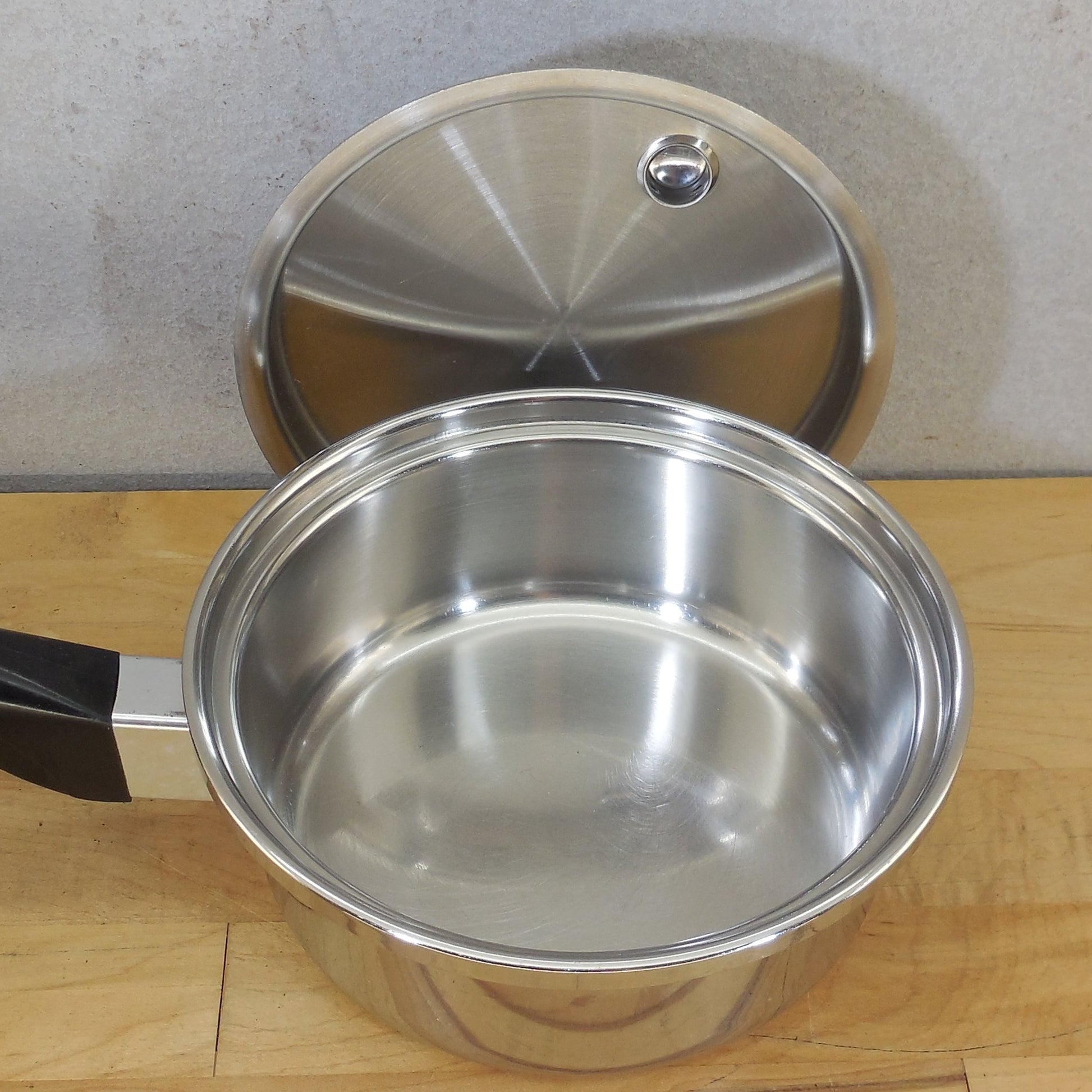 Saladmaster USA T304S Stainless 1 Qt. Saucepan with Vapo Lid Restored Vintage