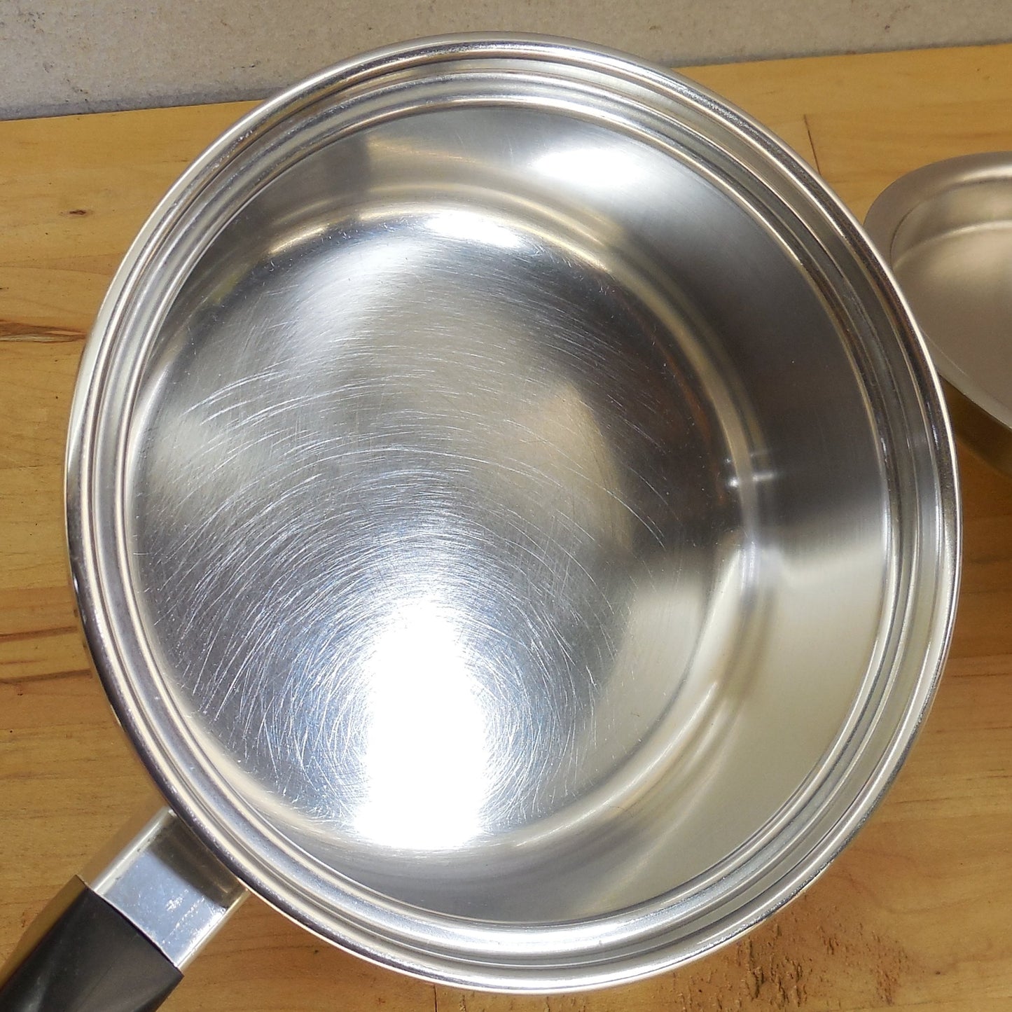 Saladmaster USA T304S Stainless 1 Qt. Saucepan with Vapo Lid Restored interior