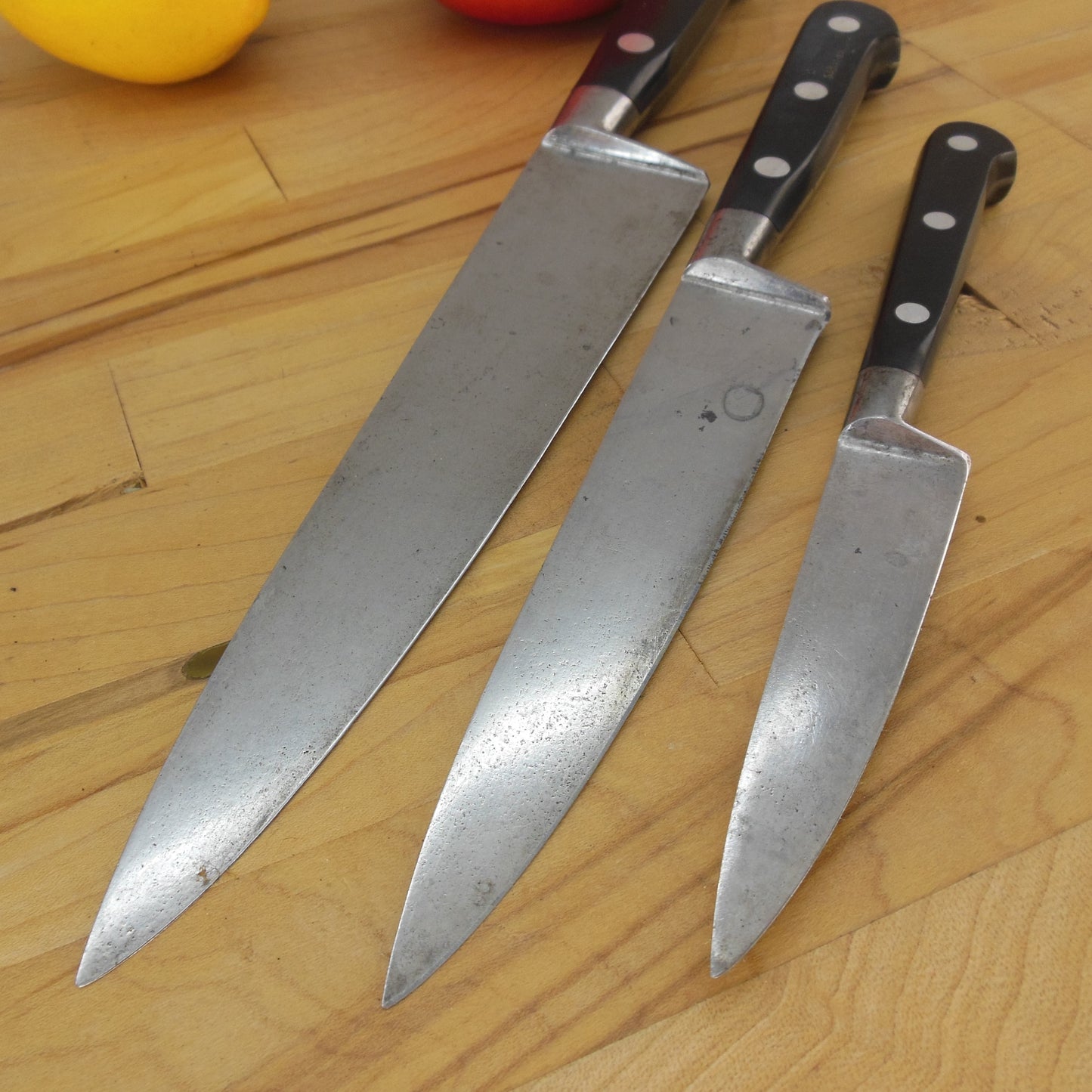 Sabatier France 4 Star Elephant Carbon Steel Chef Knives 3 Set 4" 6" 8" vintage
