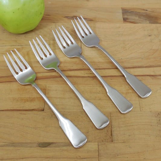 Oneida Heritage Cube American Colonial Stainless Flatware - 4 Salad Forks