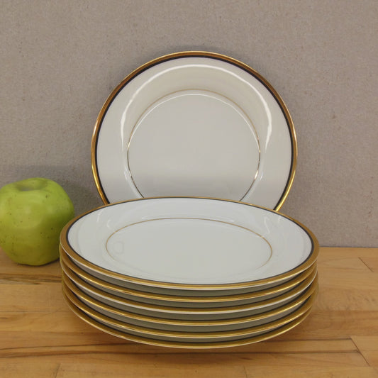 Noritake Japan Elysee Porcelain Gold Rim - Salad Plates 7 Set