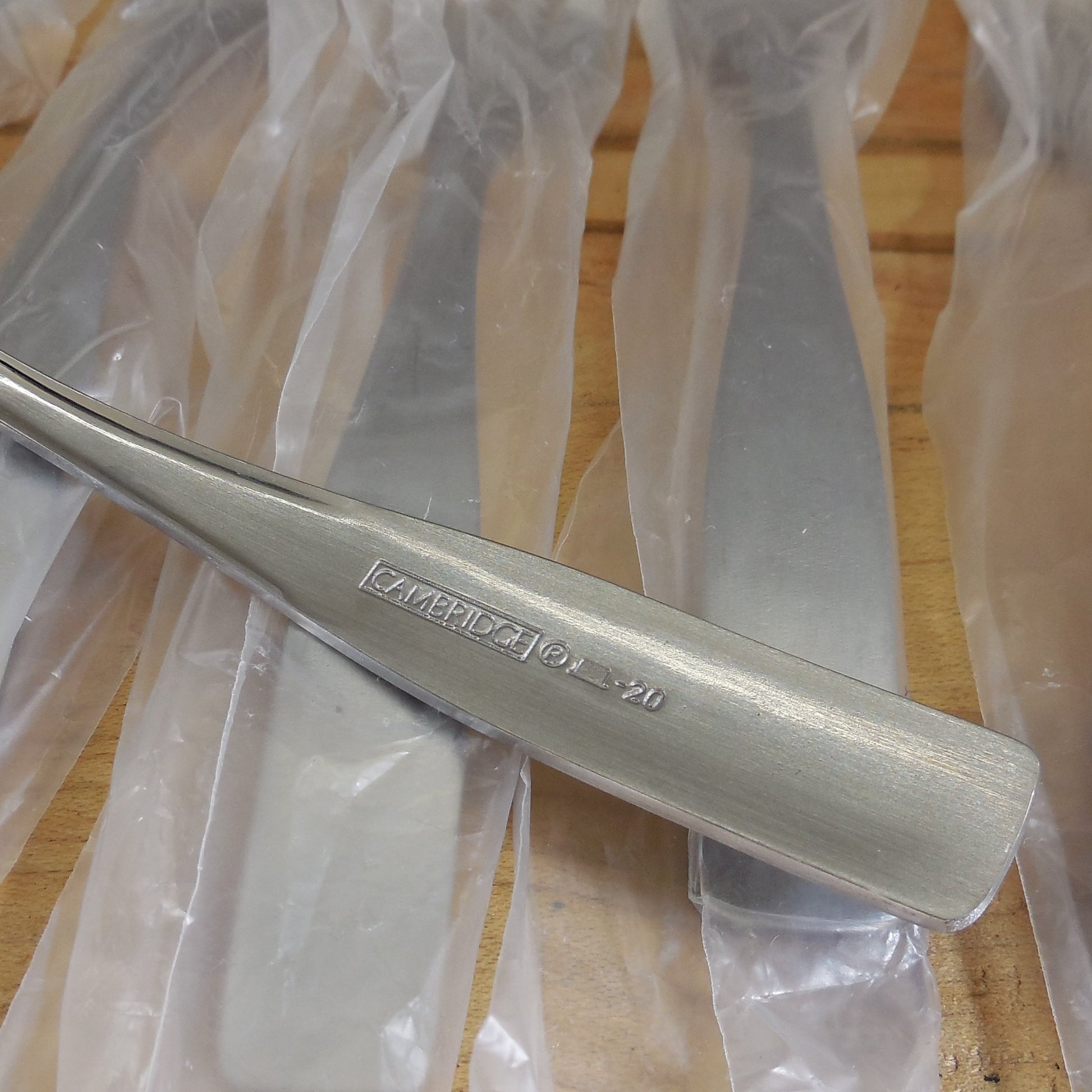 NIP Cambridge Madison Stainless Flatware - 8 Salad Forks Plastic Sleeves