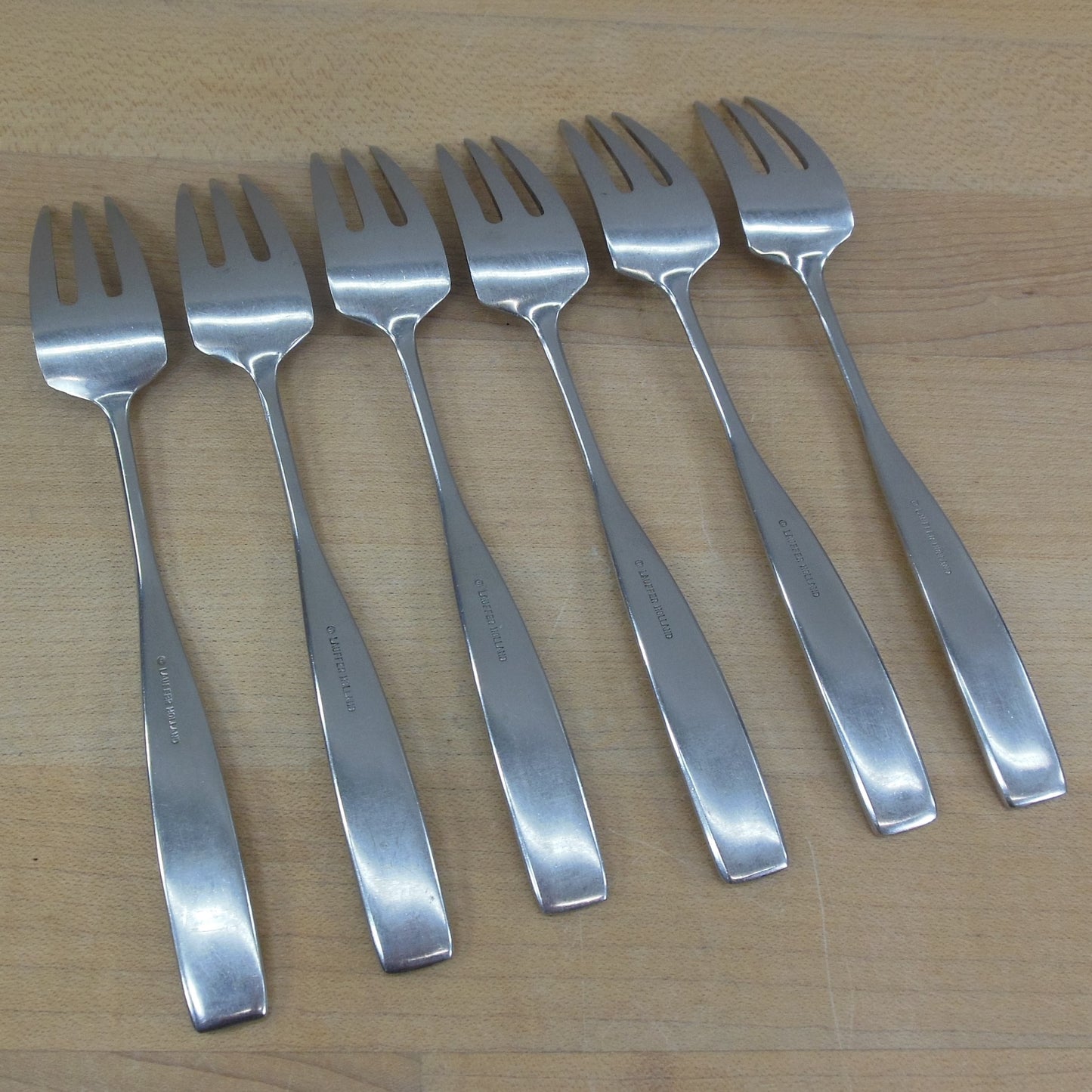 Towle Lauffer Bedford Holland Stainless Flatware - 6 salad Forks Vintage Used