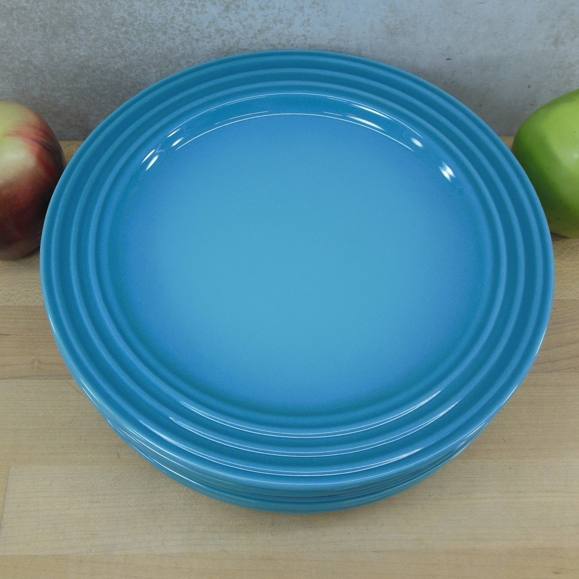 Le Creuset Stoneware Caribbean Blue Teal - 6 Salad Plates 8.5" teal aqua