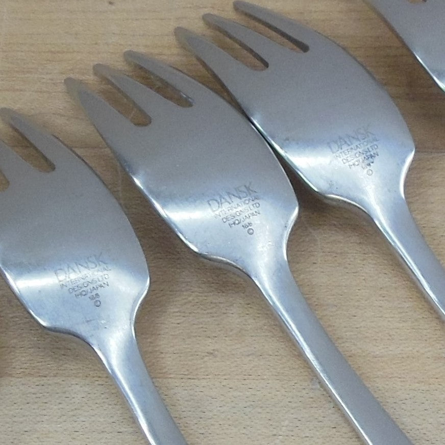 Dansk Variation V Japan Stainless Flatware - 4 Salad Forks Used