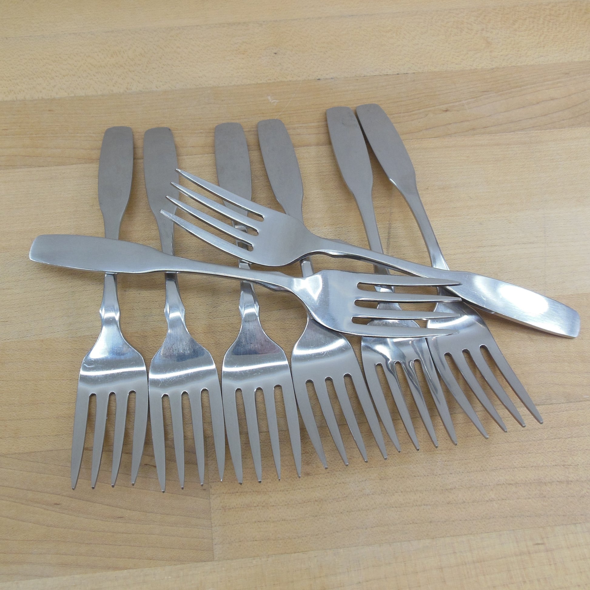 Oneida Community Paul Revere Stainless Flatware - 8 Set Salad Forks Vintage