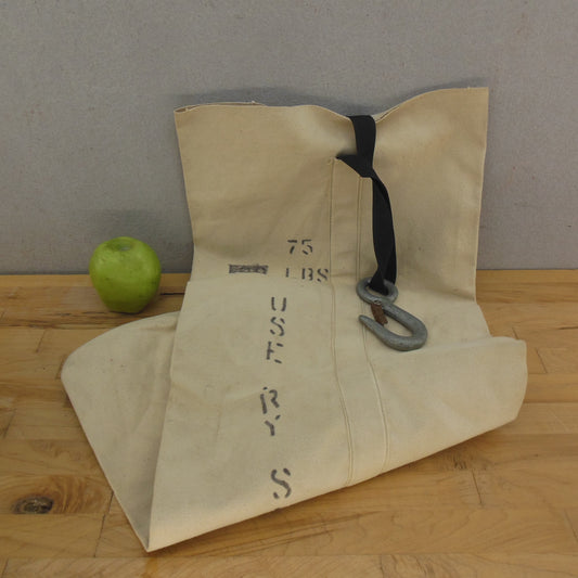 Production Stage Theater Canvas Sand Bag with Hook 75 lbs. Vintage