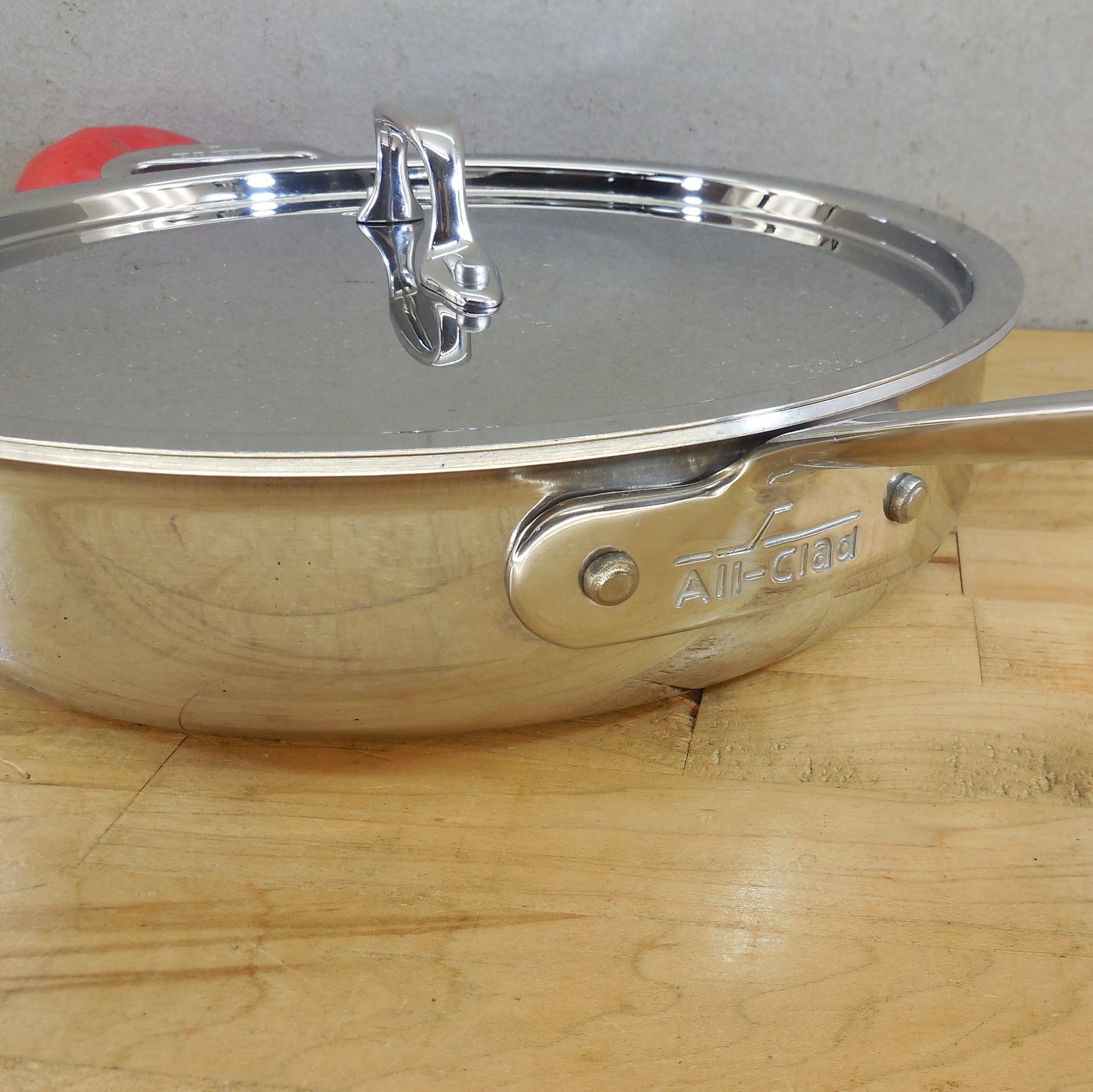 All-Clad USA Stainless Tri-Ply 3 Quart Saute Pan & Lid Cleaned Polished