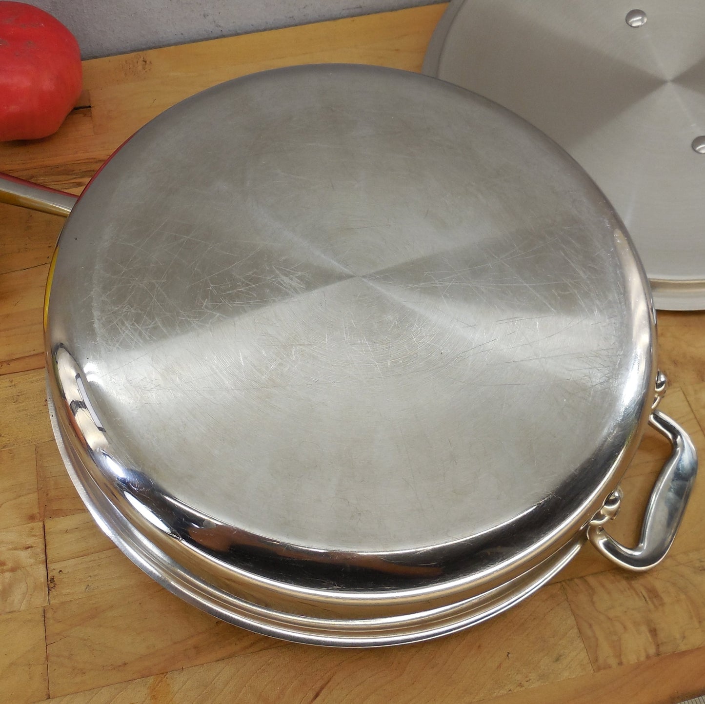 All-Clad USA Stainless Tri-Ply 3 Quart Saute Pan & Lid Cleaned Polished