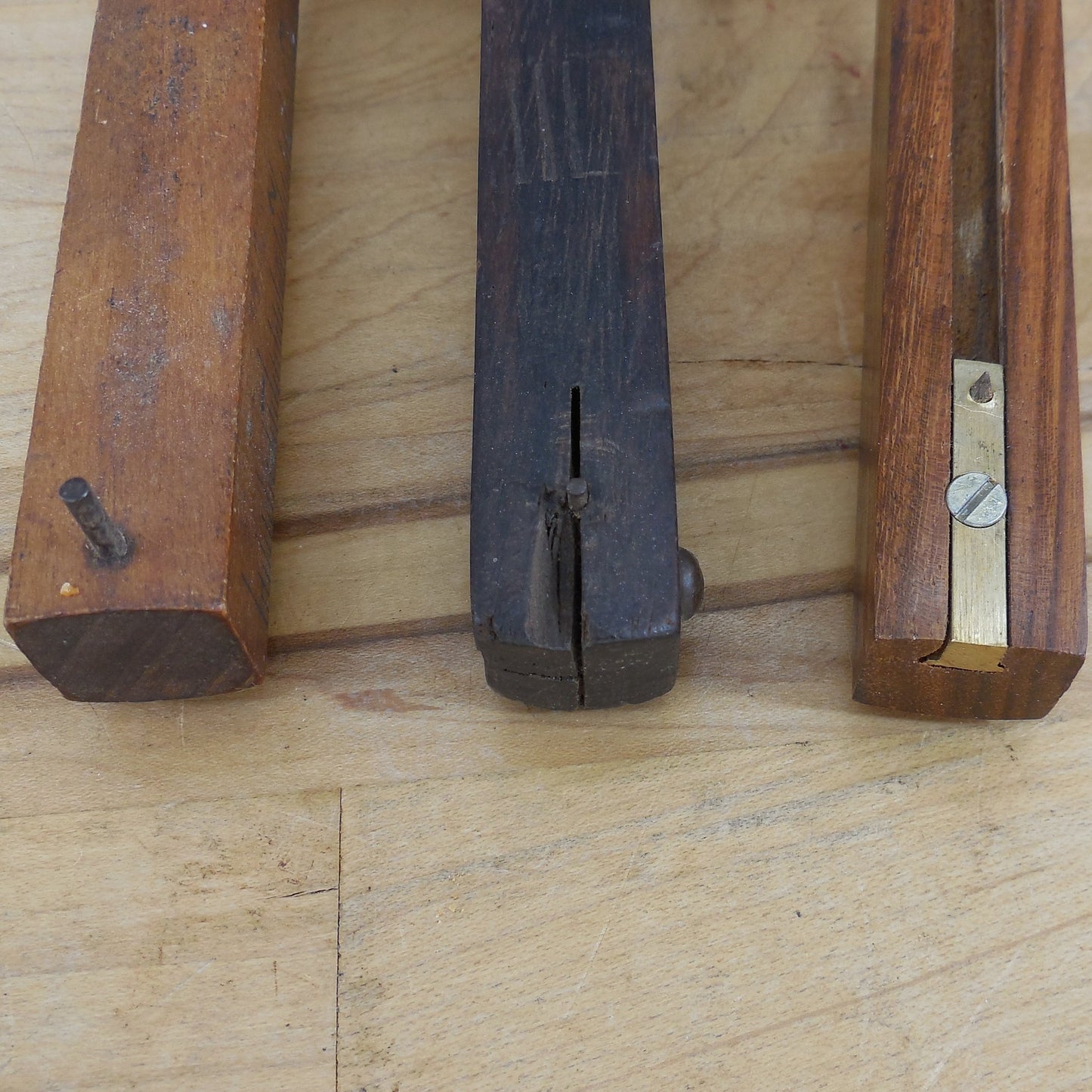 Wood Scribe Tools 3 Lot Justus Traut's Pat. 1873 Stanley No. 61 & Unbranded Modern Used