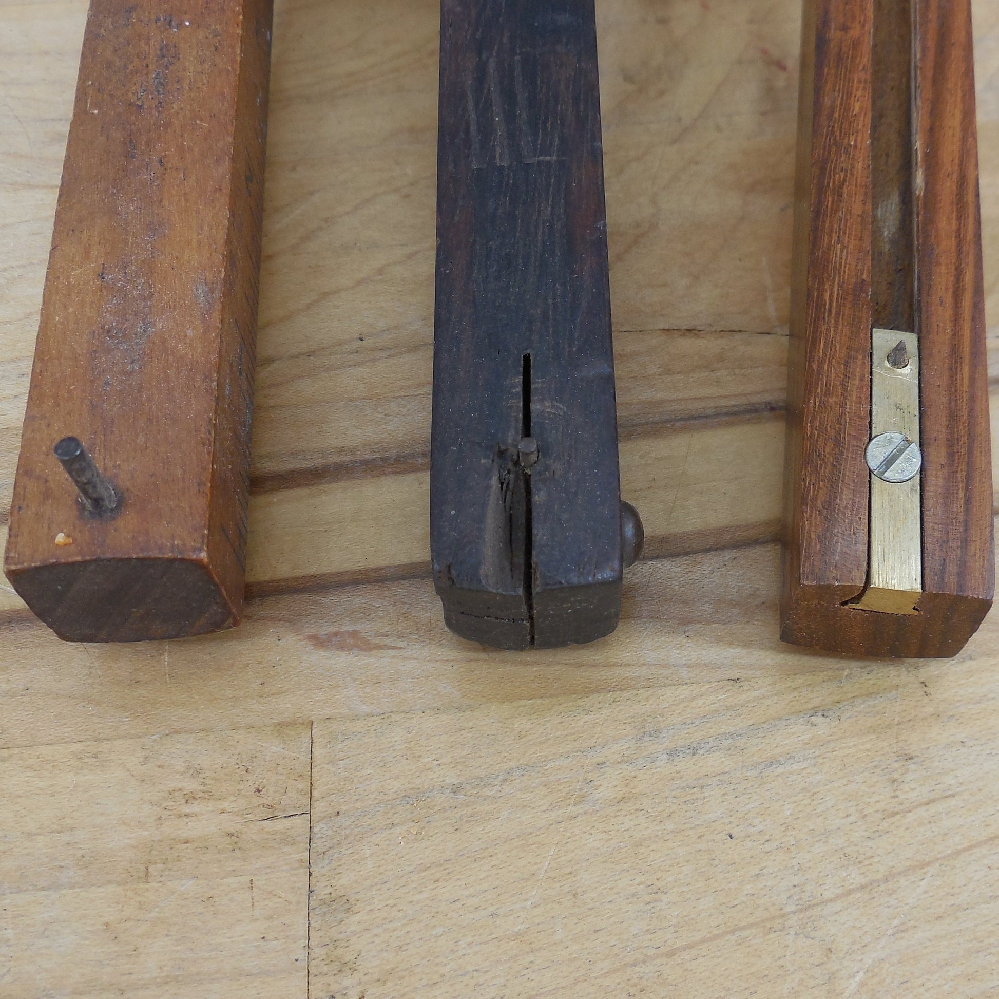 Wood Scribe Tools 3 Lot Justus Traut's Pat. 1873 Stanley No. 61 & Unbranded Modern Used