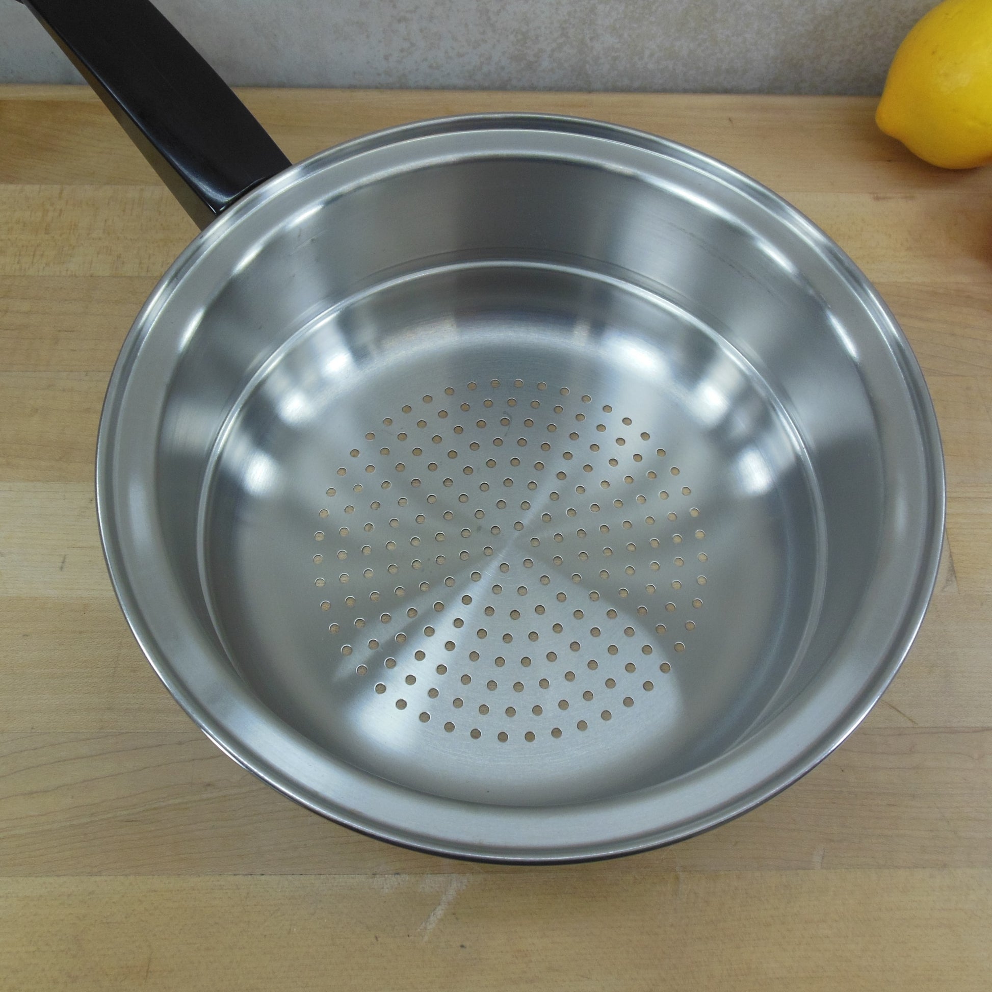 Seal-O-Matic Stainless 8" Steamer Insert for Saucepans - Hook Handle Stainless Vintage