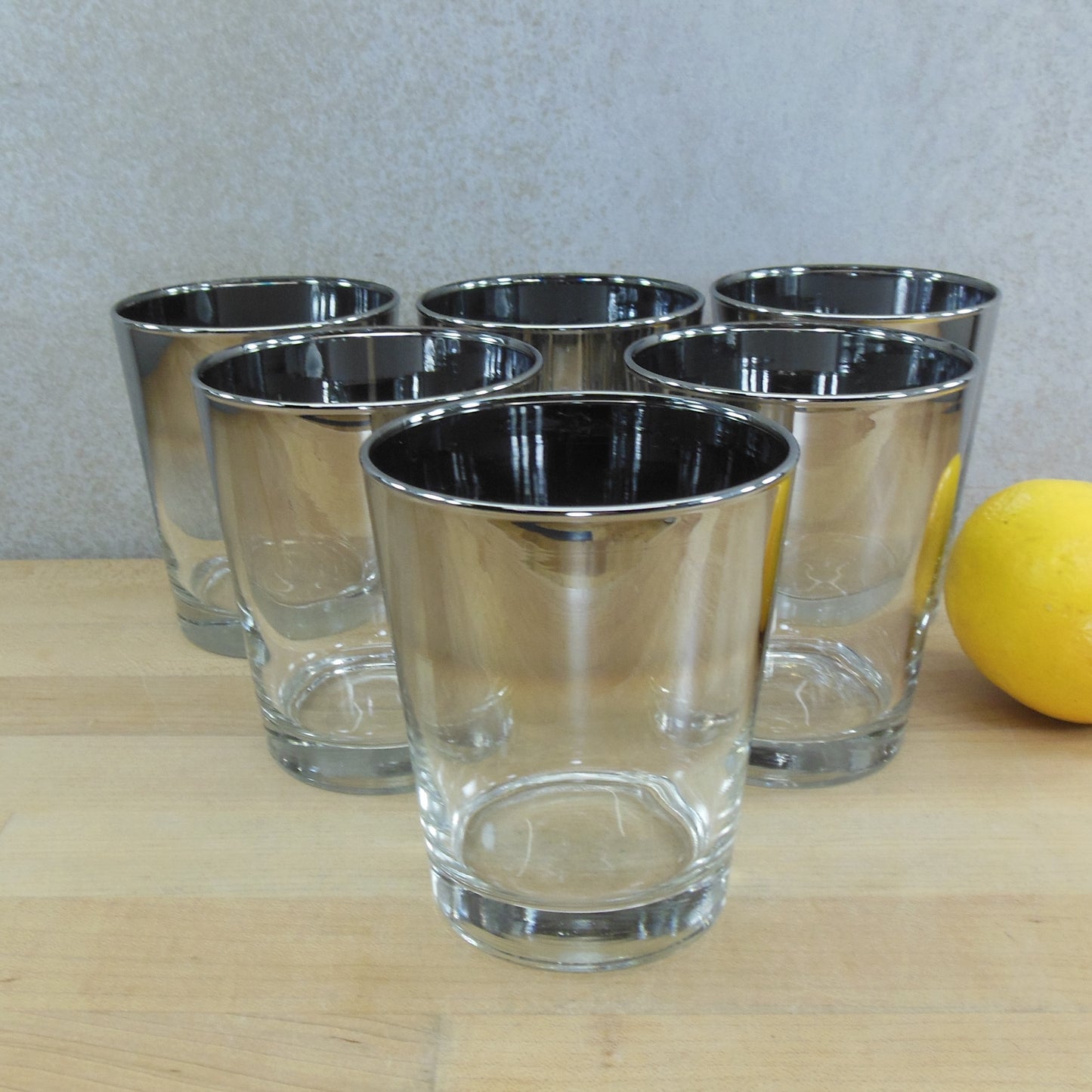 Unbranded Umbre Silver Fade Olde Fashion Lowball Bar Glasses - 6 Set