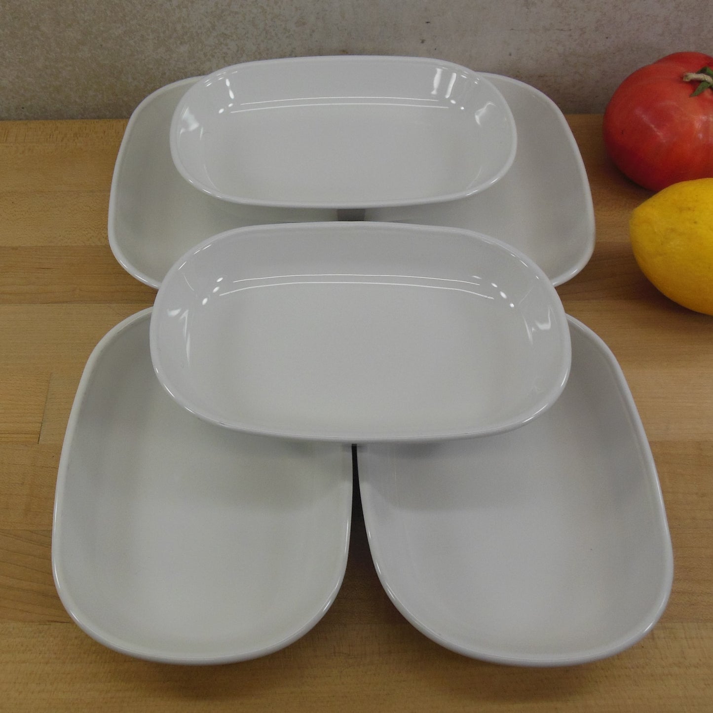 Corning Ware White Sidekick P140B Oval Snack Dishes 6 Set Olde