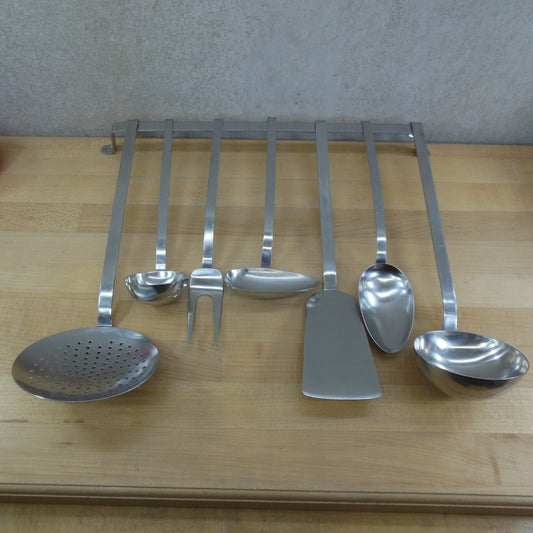 Sola Holland Stainless Kitchen Utensil Hanging 8 Piece Set Wall Rack