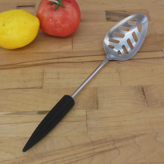 Androck USA Black Bullet Bakelite Slotted Stainless Spoon Vintage