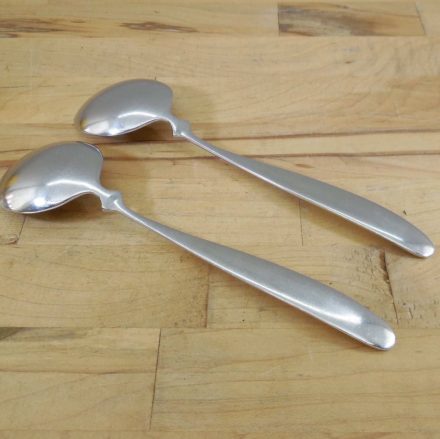Dansk Japan Astrid Stainless Pair Round Soup Spoons 7-3/4" Torun Used