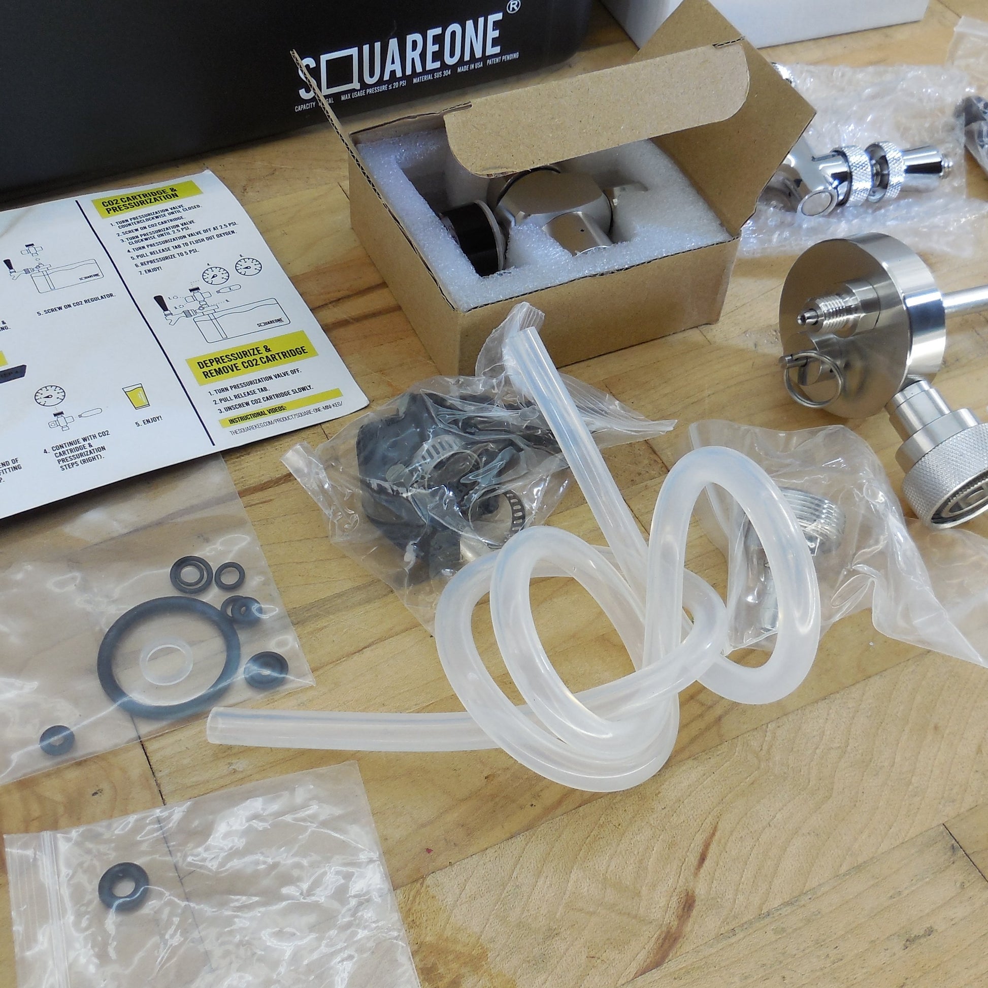 Square One SquareKeg Mini Keg Stainless Steel Keg Tap Complete System Black