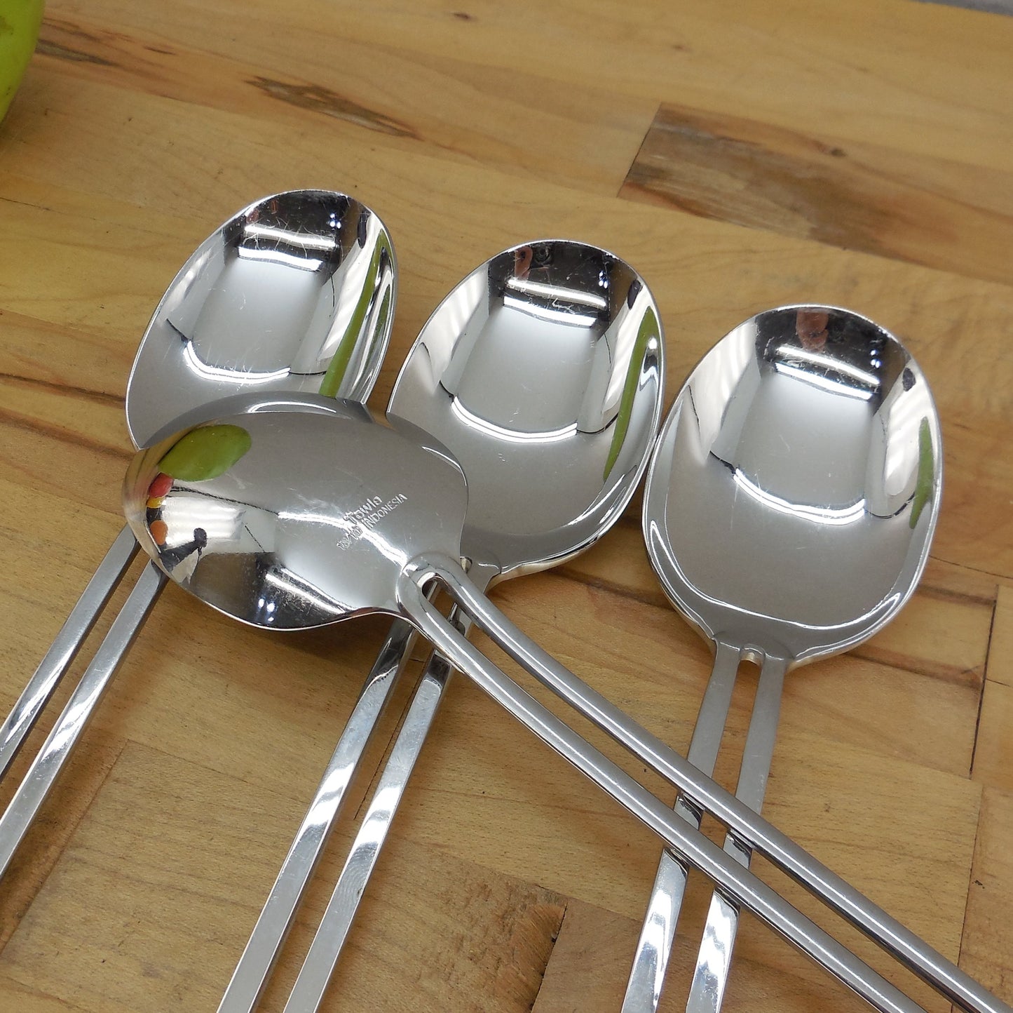 Towle Nordic Stainless Flatware - 4 Solid Serving Spoons Used