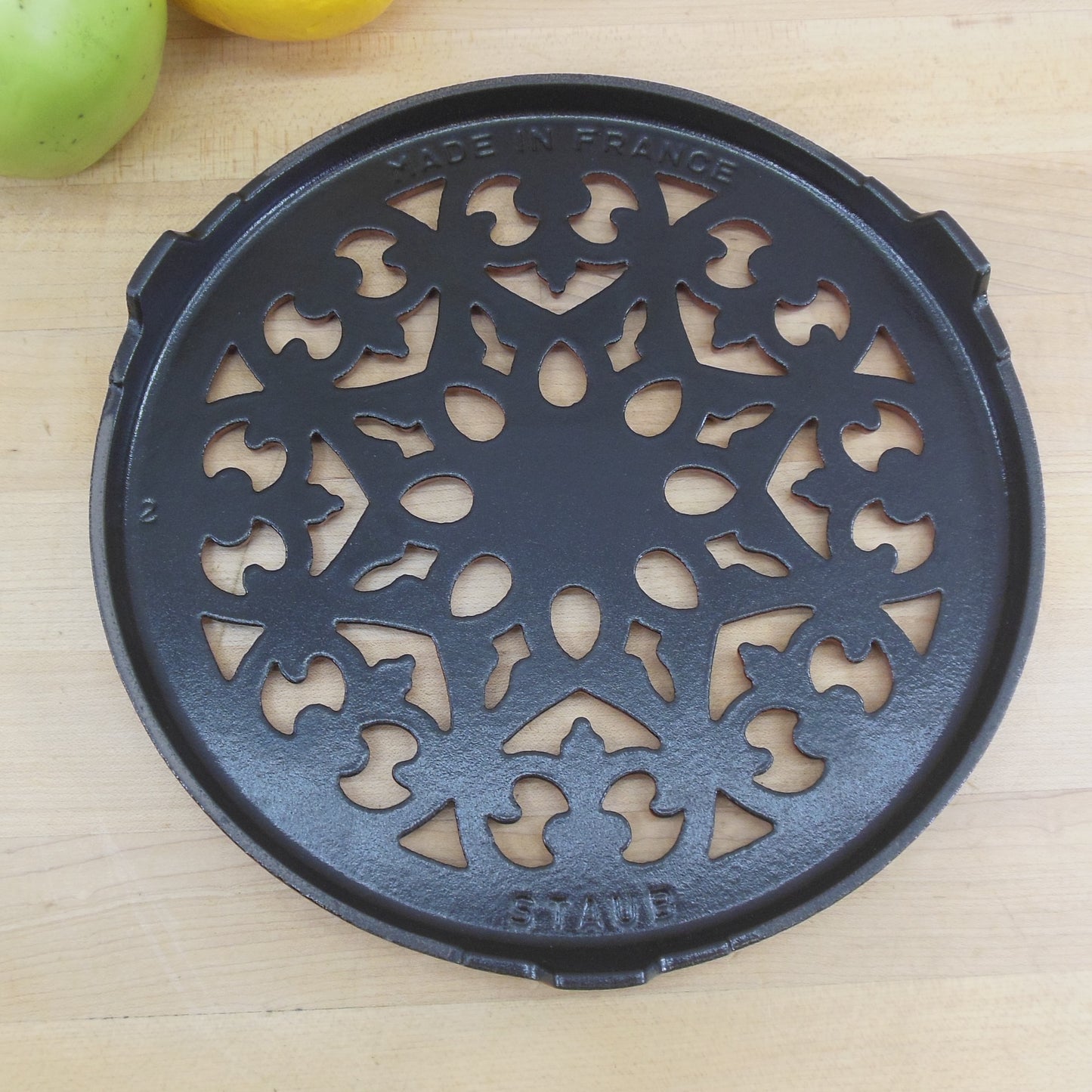 Staub France Red Enamel Cast Iron Round Lily Trivet