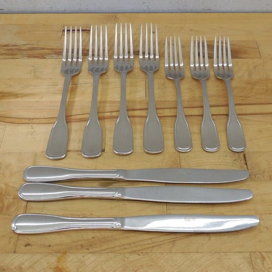 Sur La Table 18/10 Stainless Flatware Outlined Handle Dinner Salad Fork Knife