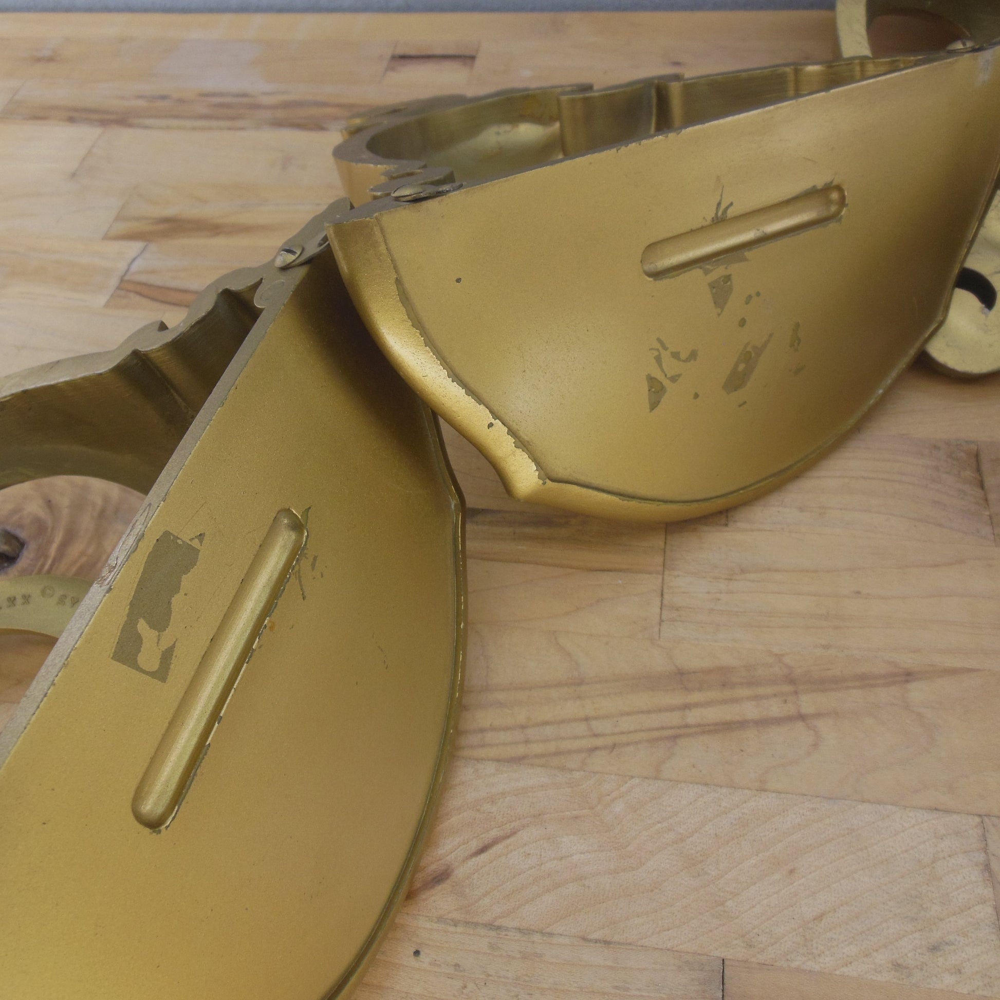 1970 Syroco USA 3507 MCM Hollywood Regency Ornate Gold Wall Shelves Set of 4 tape marks