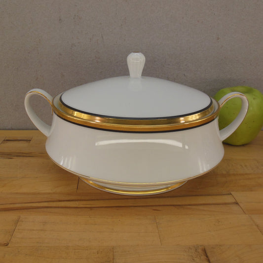 Noritake Japan Elysee Porcelain Gold Rim - Round Covered Serving Bowl