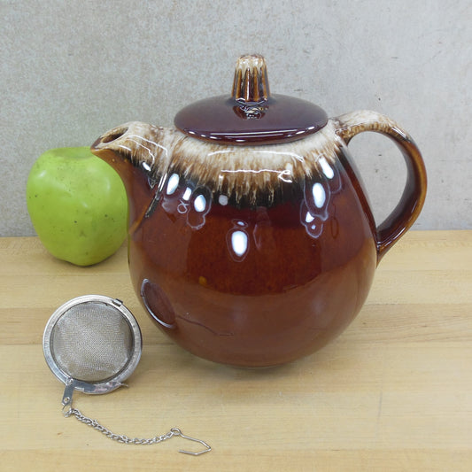 Hull USA Oven Proof Drip Brown Teapot 1 Quart