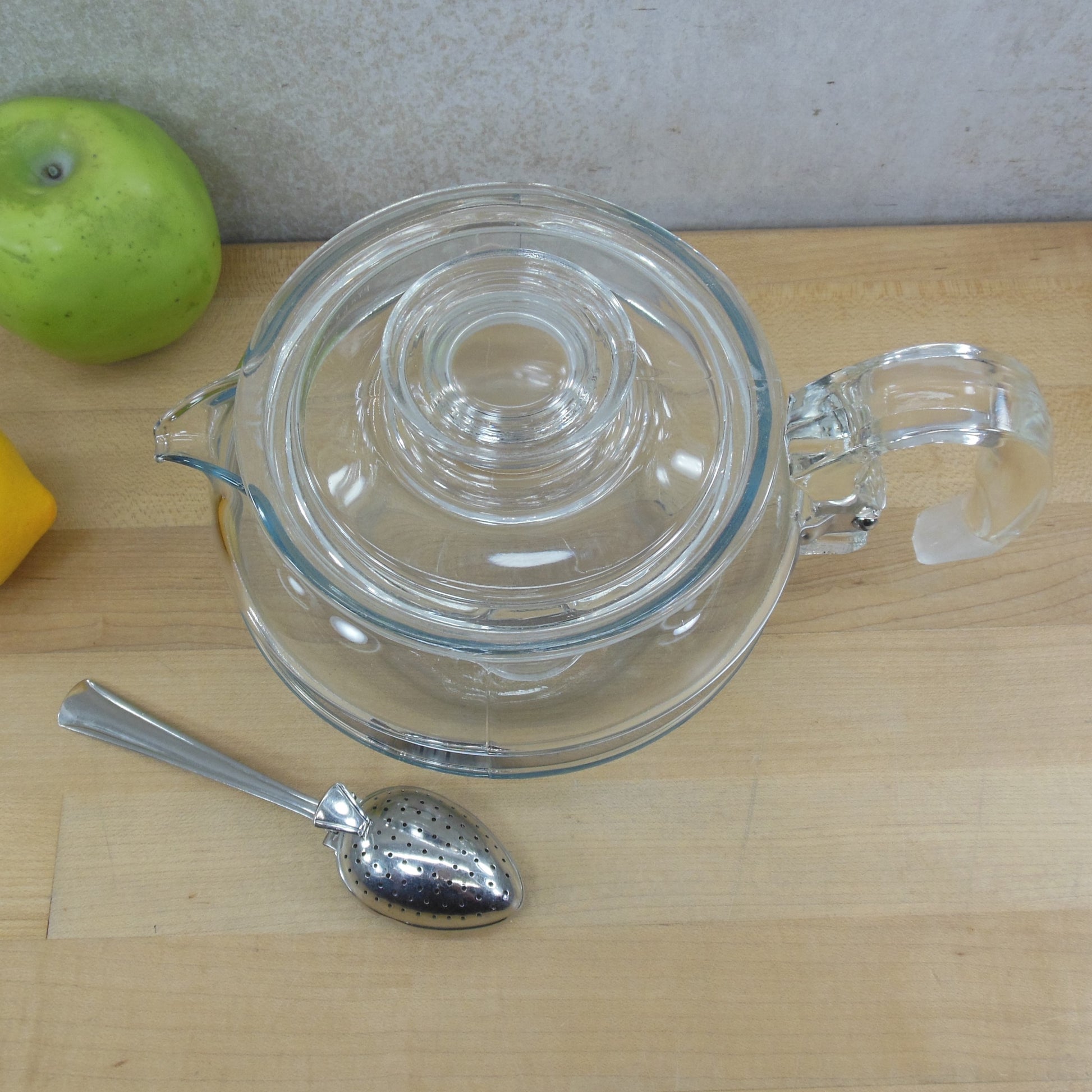 Pyrex USA Flameware Glass 6 Cup Teapot Water Kettle 8446-B Vintage