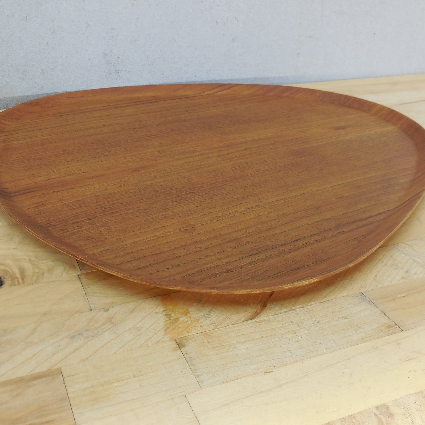 ARY Fanerprodukter Sweden Bent Wood Teak Tray Triangular 17x18 Vintage