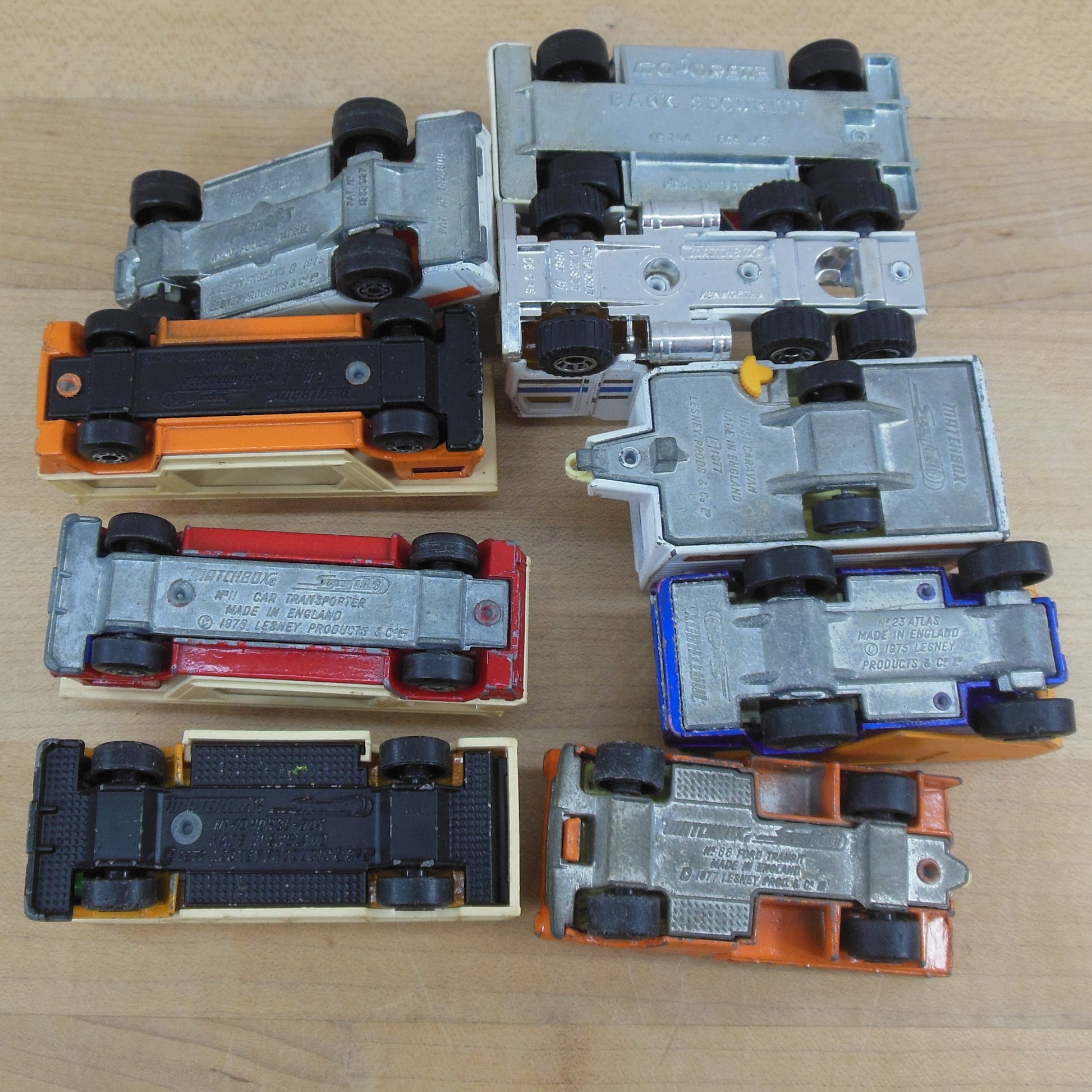 Diecast Toy 9 Lot Trucks Police Vehicles - Matchbox Lesley Majorette used