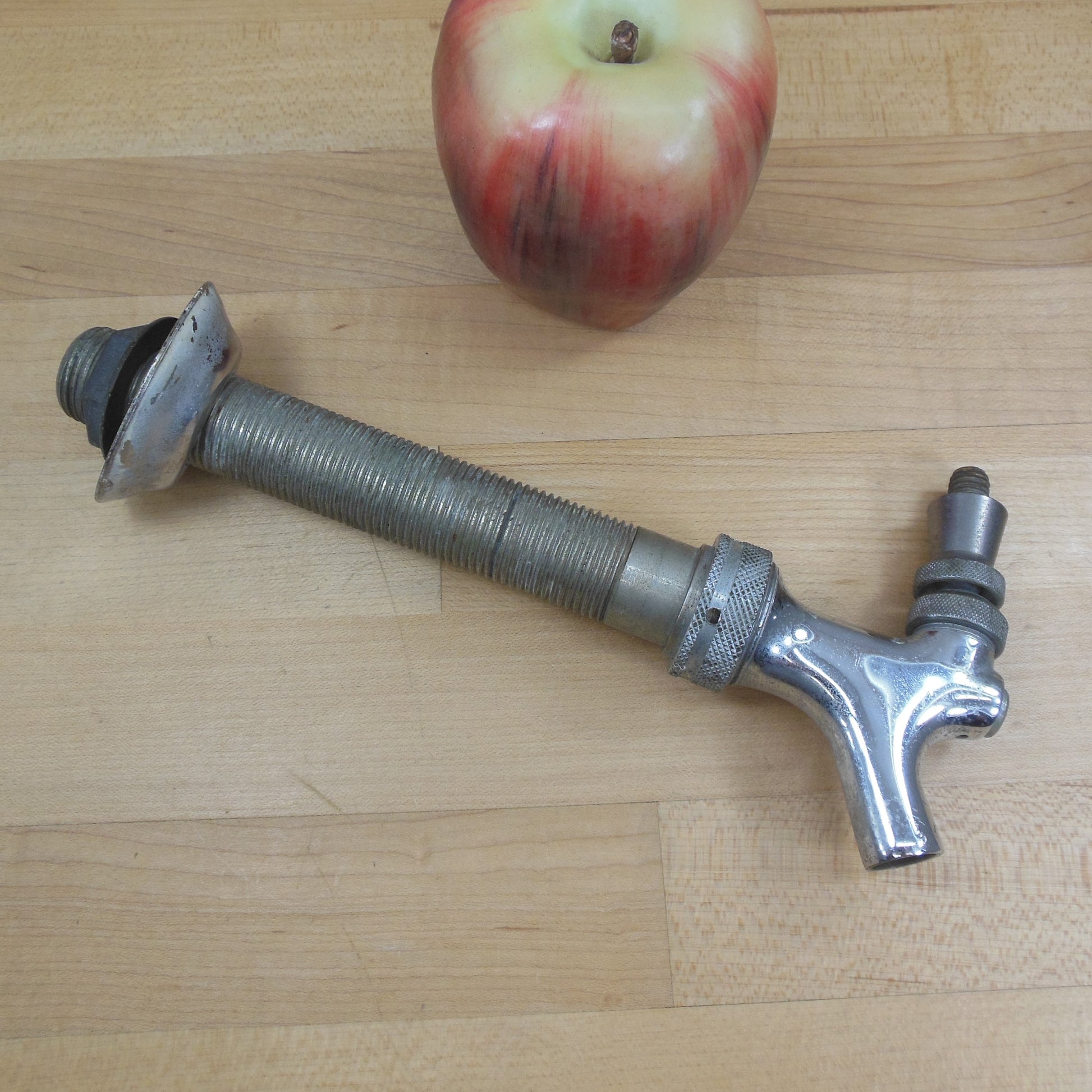 Mid Century Chrome Beer Wine Tap Spot & Wall Escutcheon