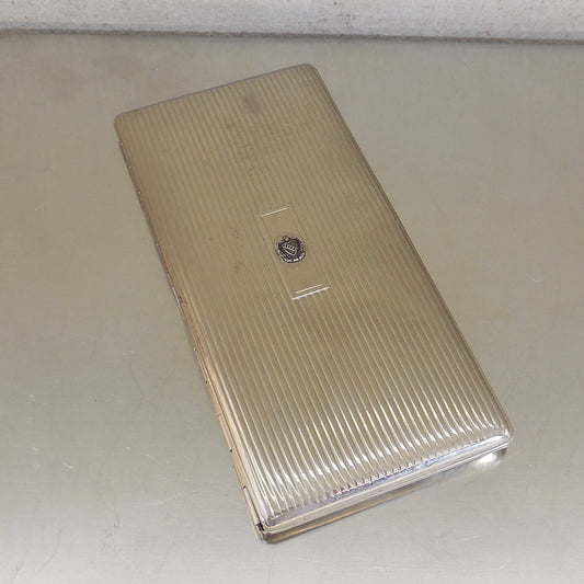 Evans Chrome Silver Tone Cigarette Case Tau Kappa Epsilon Sterling Emblem