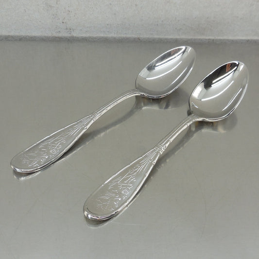 Ricci Argentieri Japanese Bird Stainless Flatware - 2 Teaspoons 6-1/4"