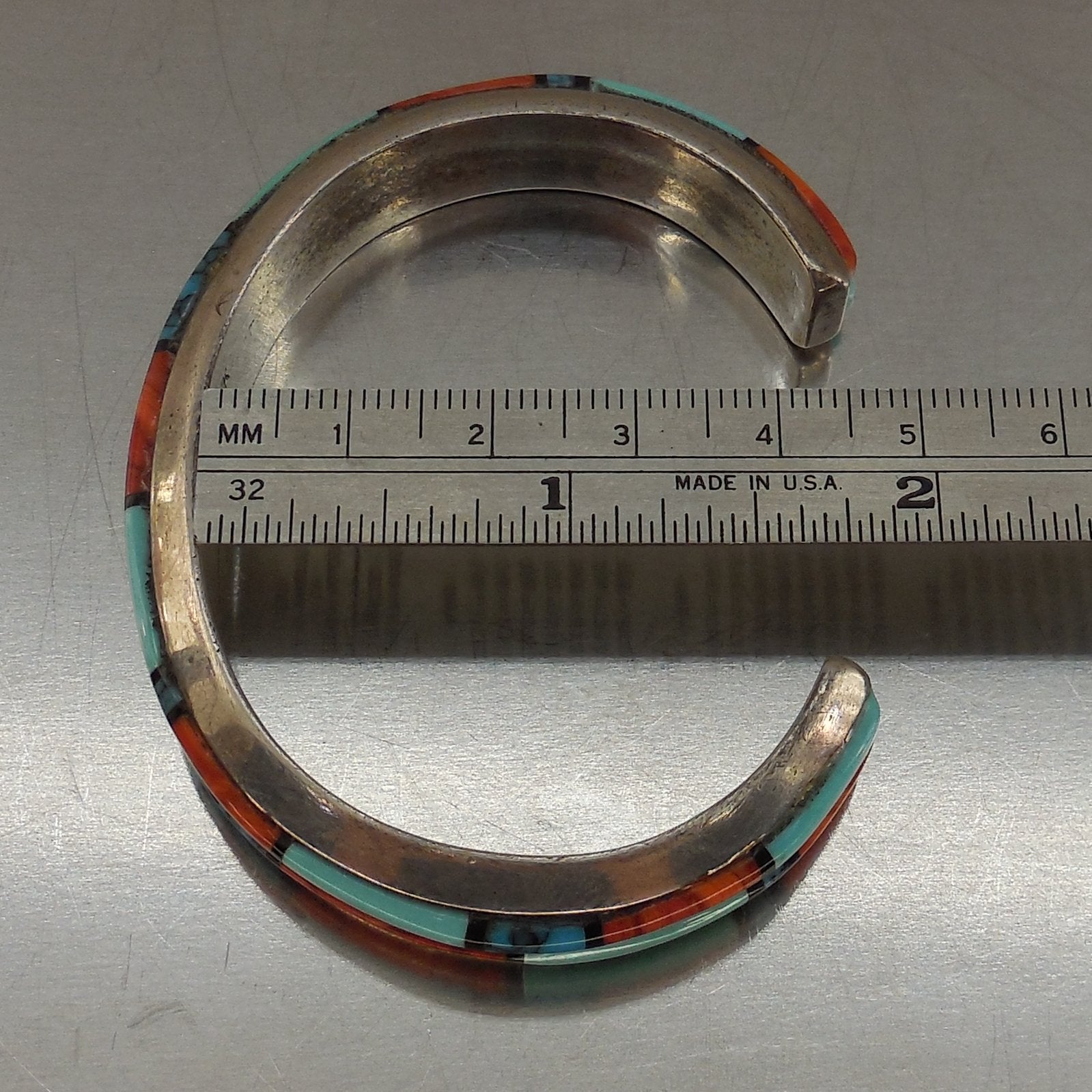 Tom Hawk Navajo Signed Sterling Silver Cuff Bracelet Turquoise Oyster Native American