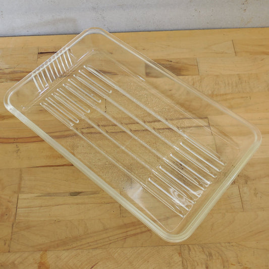 Unbranded Textured Clear Glass Refrigerator Ridged Chiller Tray Meat