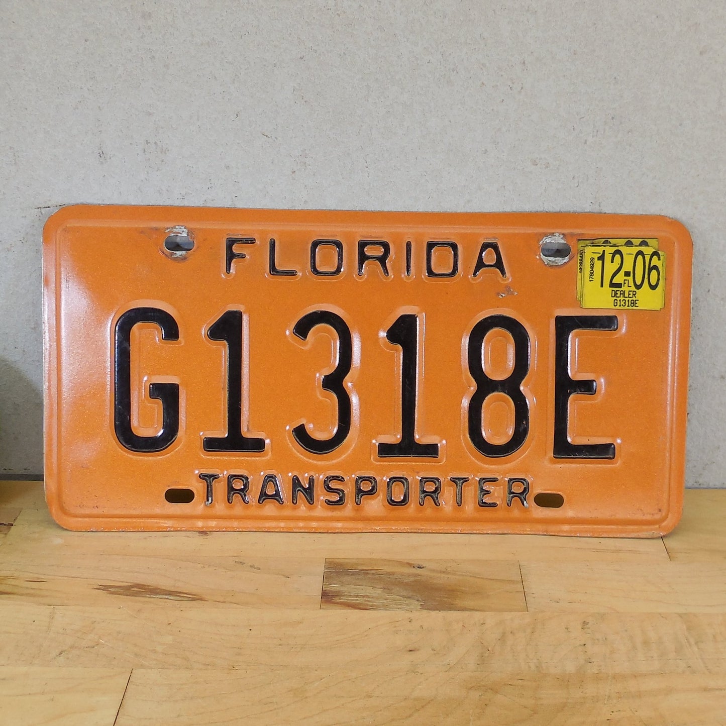 Florida 2000's License Plate Tag Transporter Dealer G1318E