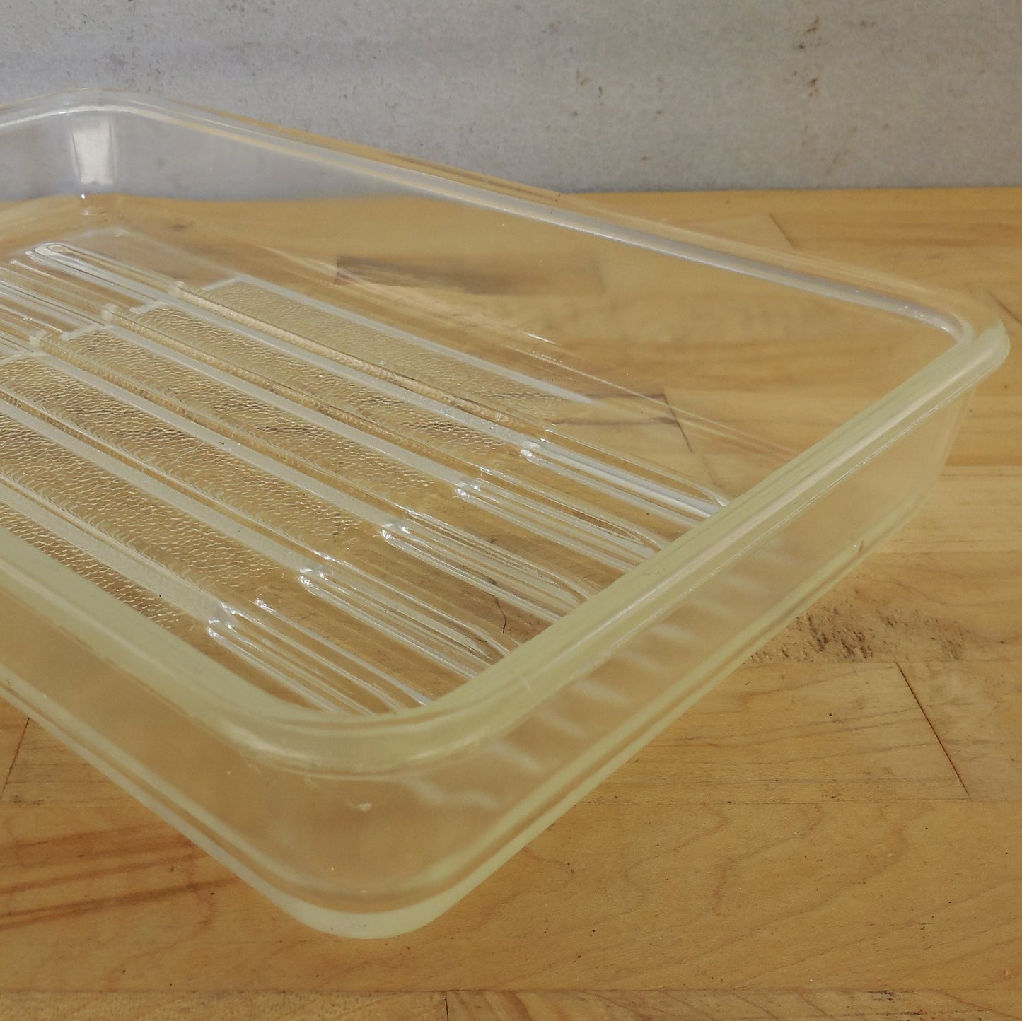 Unbranded Textured Clear Glass Refrigerator Ridged Chiller Tray Meat 8x13 rectangular