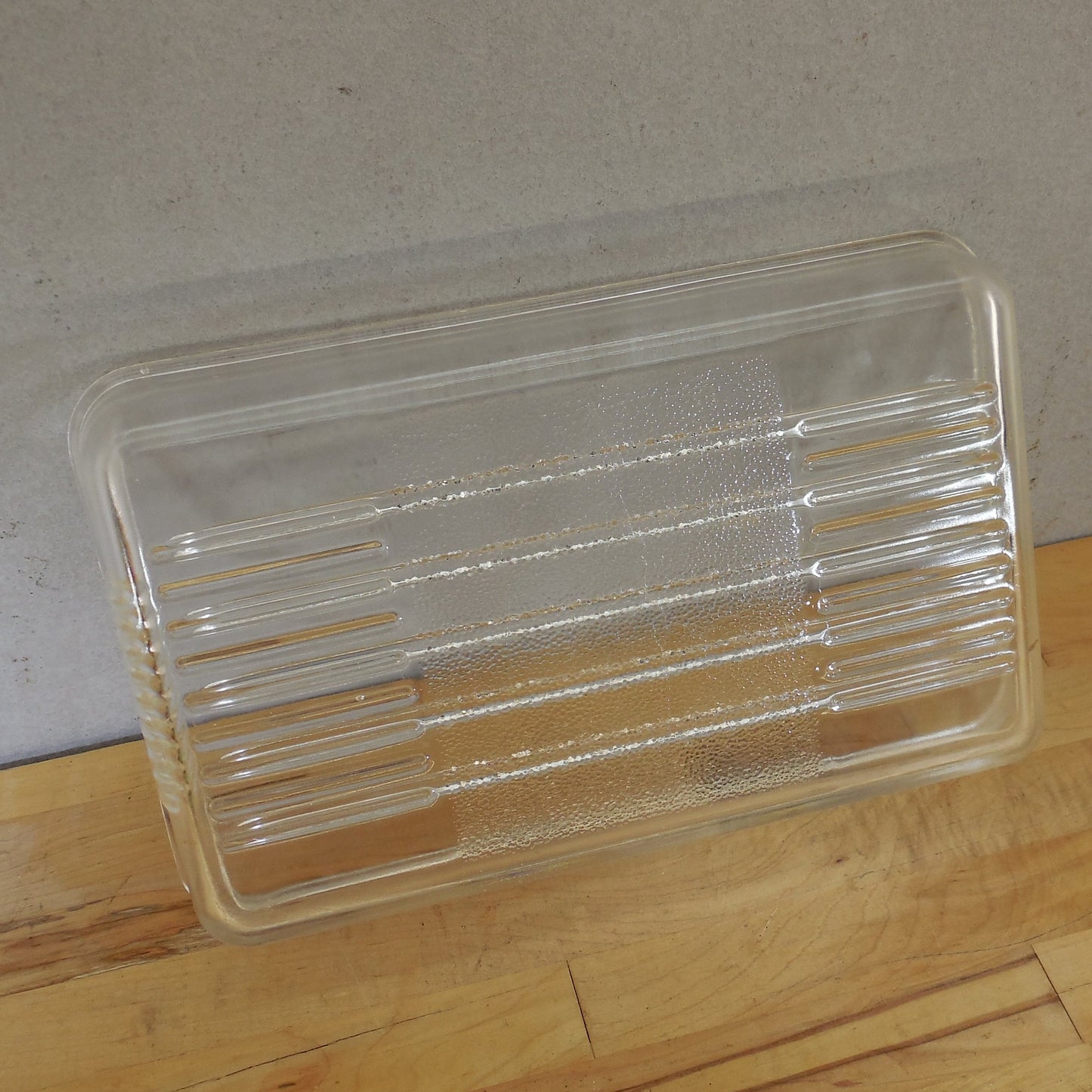 Unbranded Textured Clear Glass Refrigerator Ridged Chiller Tray Meat bottom