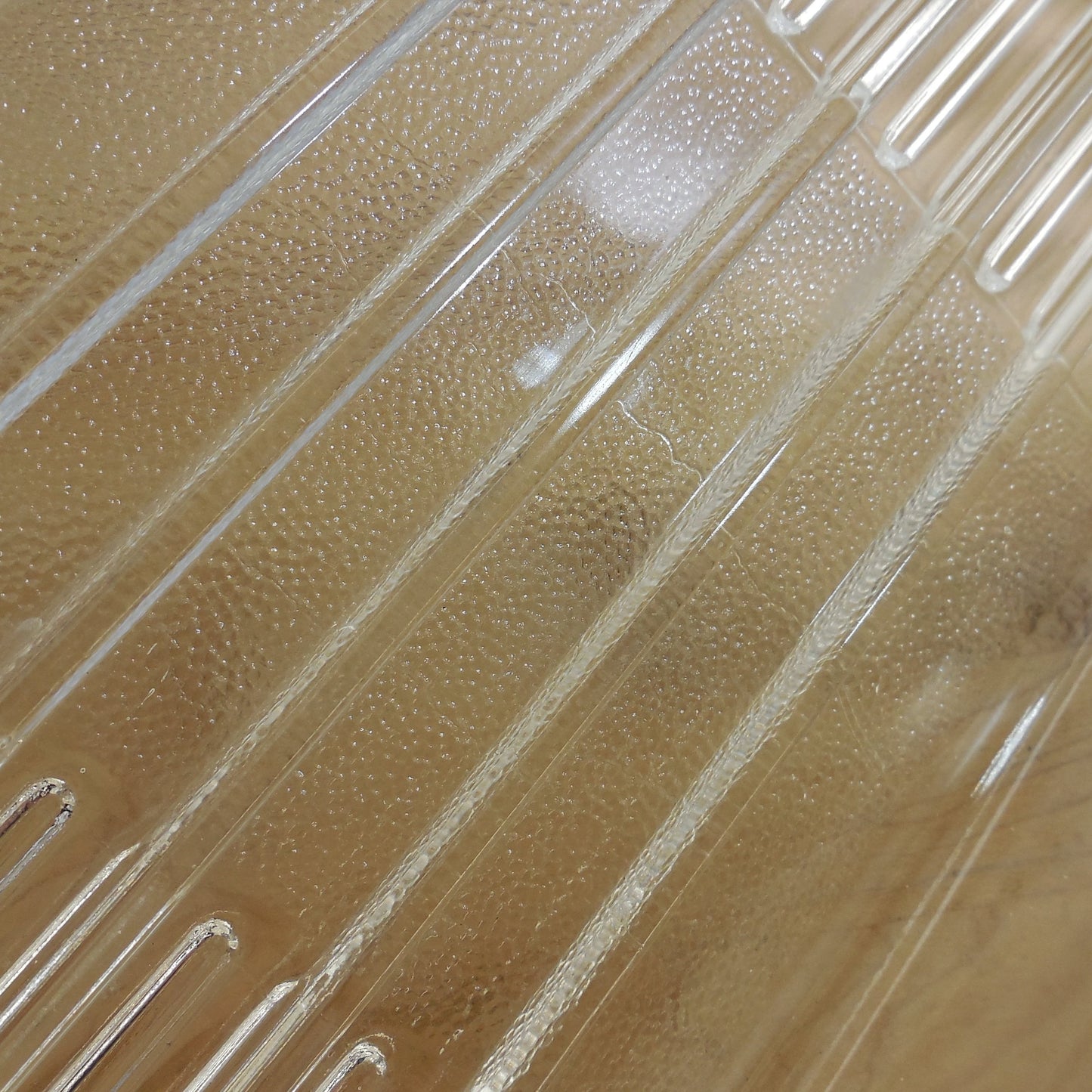 Unbranded Textured Clear Glass Refrigerator Ridged Chiller Tray Meat vintage 