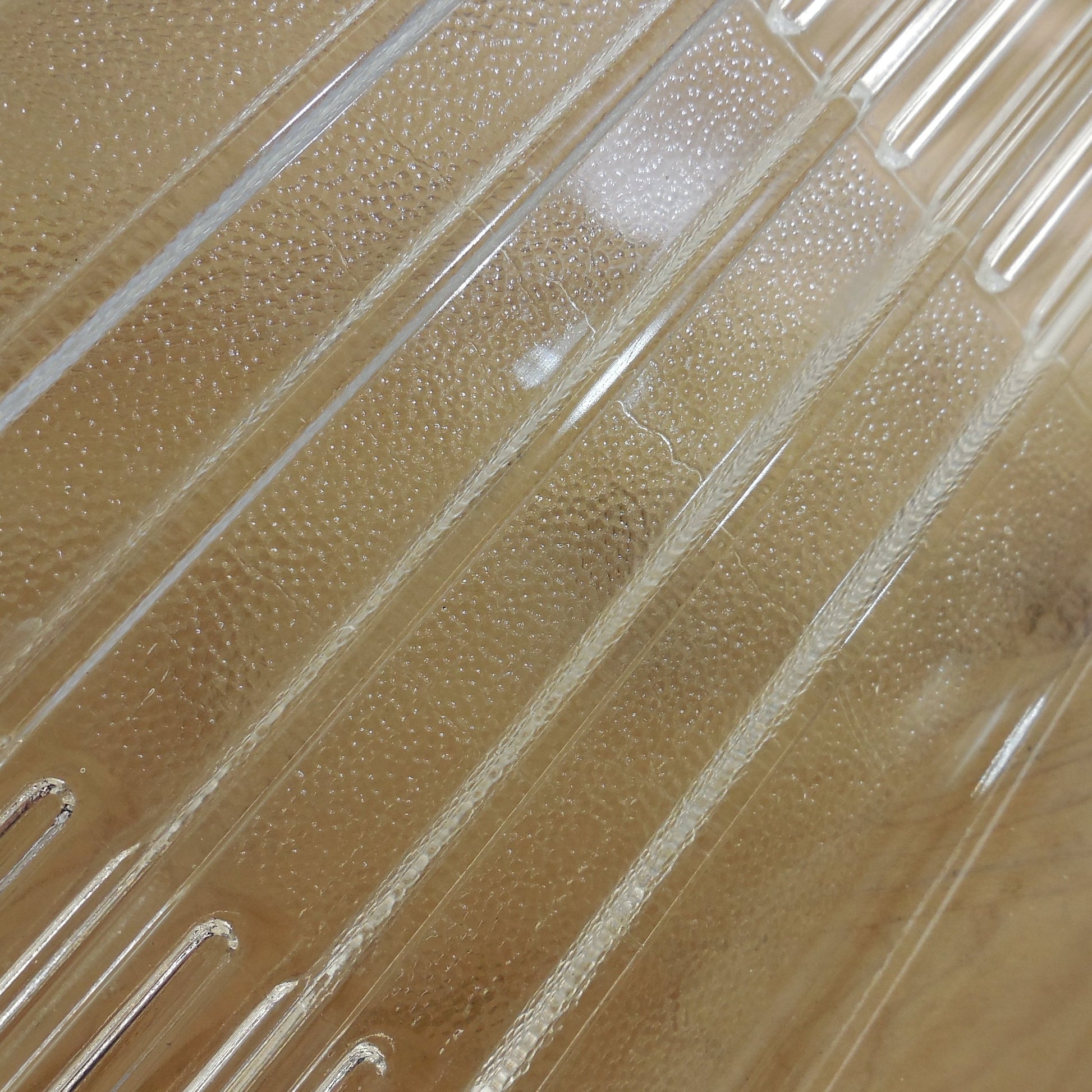 Unbranded Textured Clear Glass Refrigerator Ridged Chiller Tray Meat vintage 