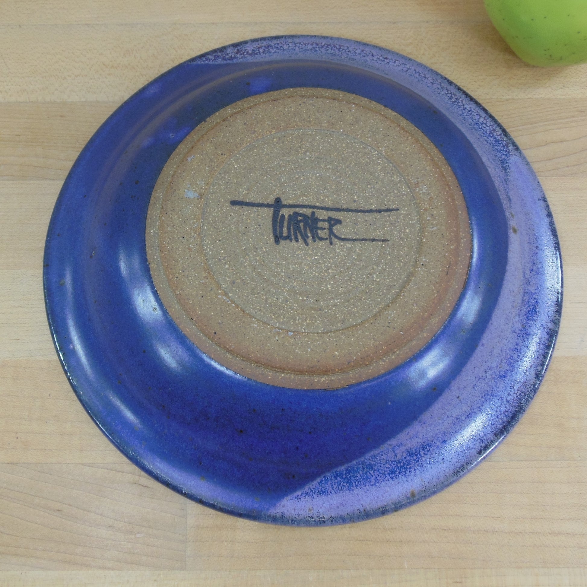 Tim Turner Signed Pottery Bowl Purple Blue White Maker Mark