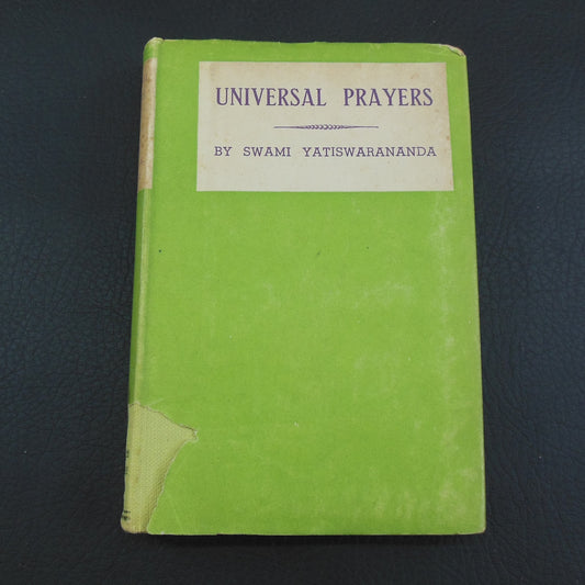 Swami Yatiswarananda Signed Book - Universal Prayers 1944 - Vedanta Ramakrishna Math